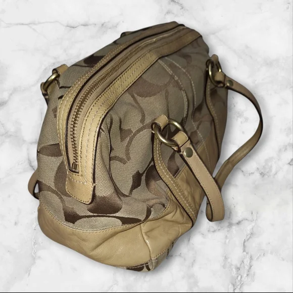 Coach Timeless Signature Canvas and Leather Barrel Bag Style 12430 - Picture 2 of 16